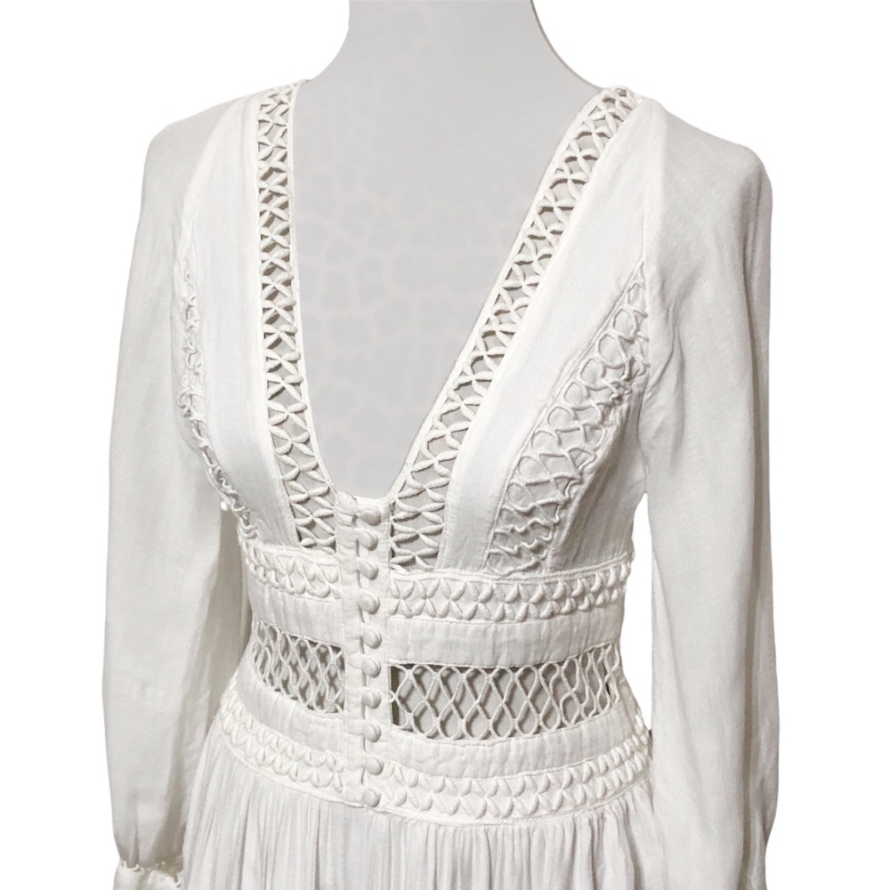 Free People White Crochet Trim Dress - Picture 4 of 16